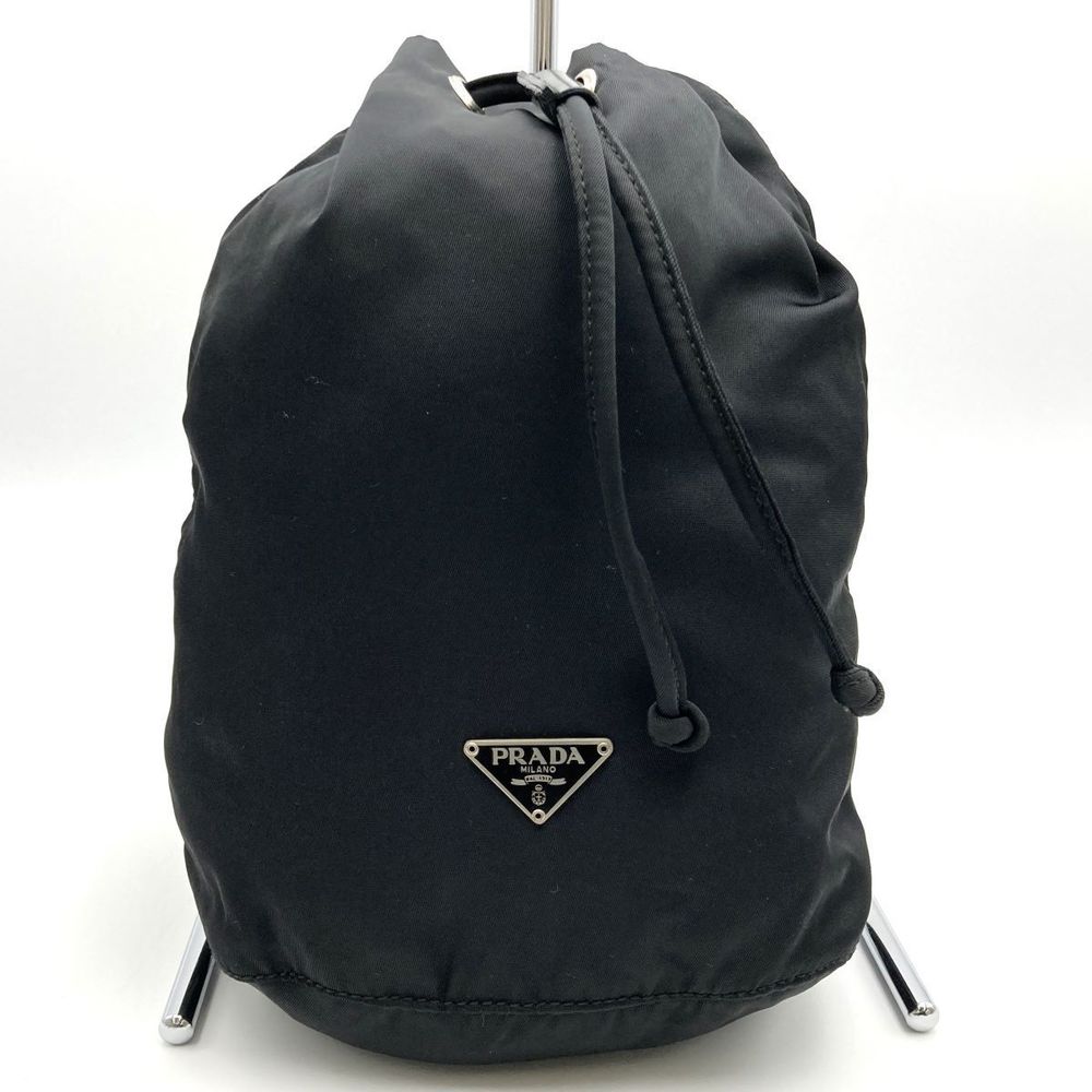 Prada Nylon Drawstring Accessory Pouch Black - image 1
